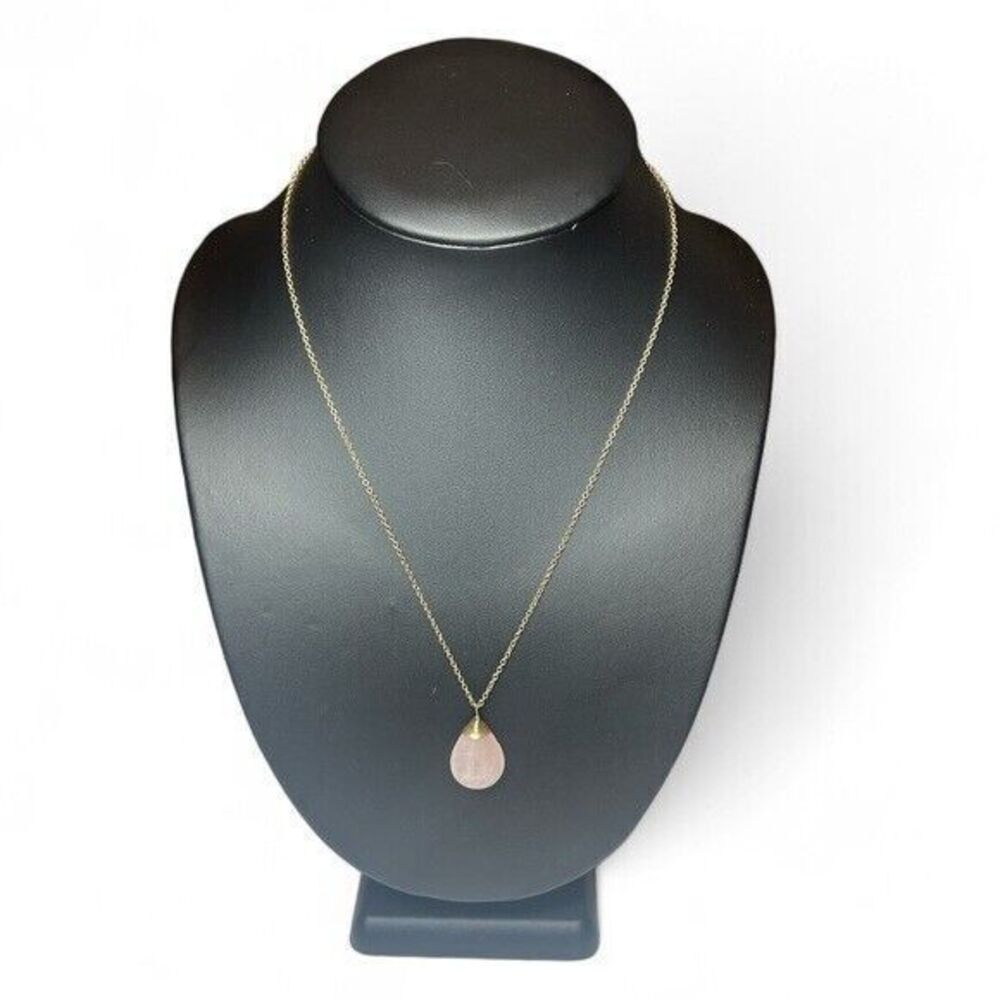 Vintage‎ Rose Quartz Drop Pendant Adjustable Necklace